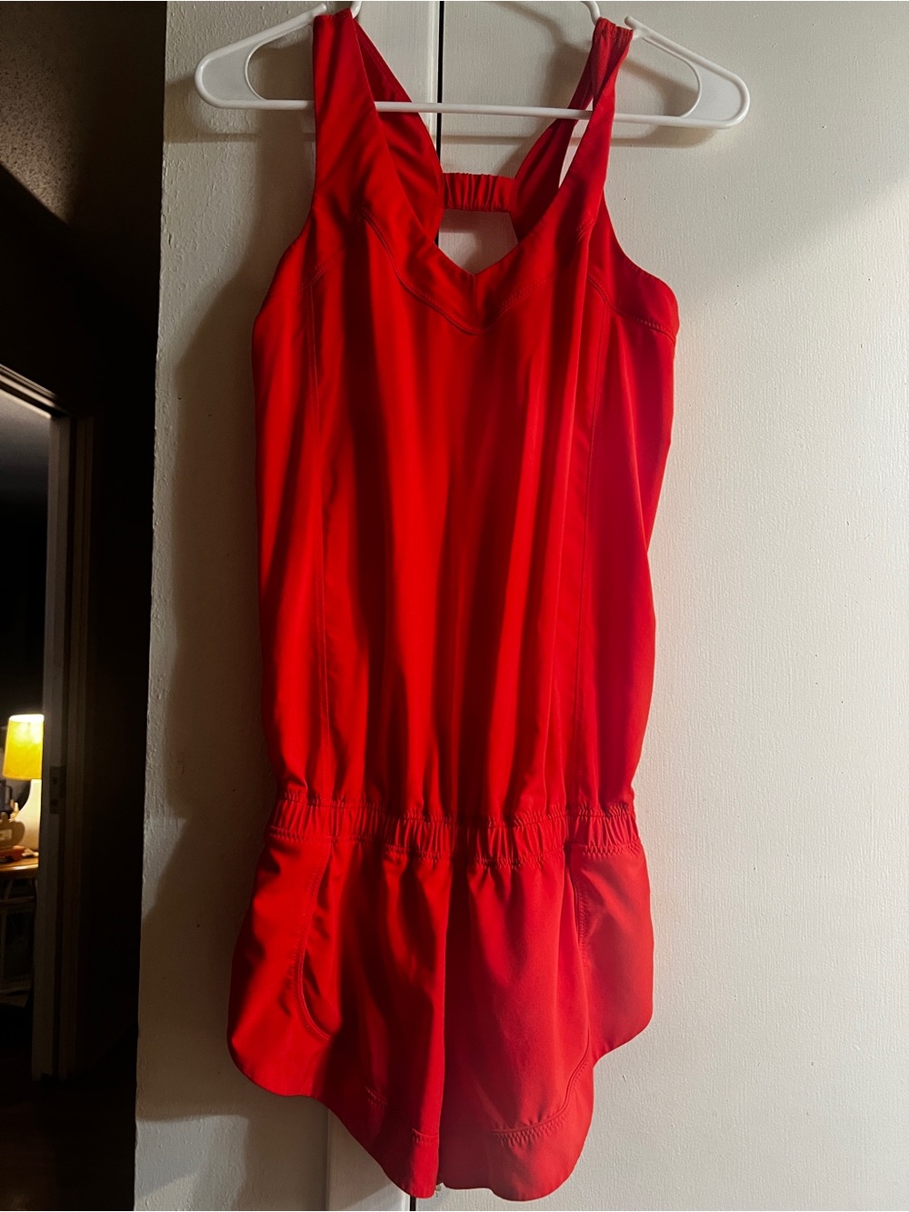 lululemon athletica Bright Red Sleeveless Romper with Strappy Back